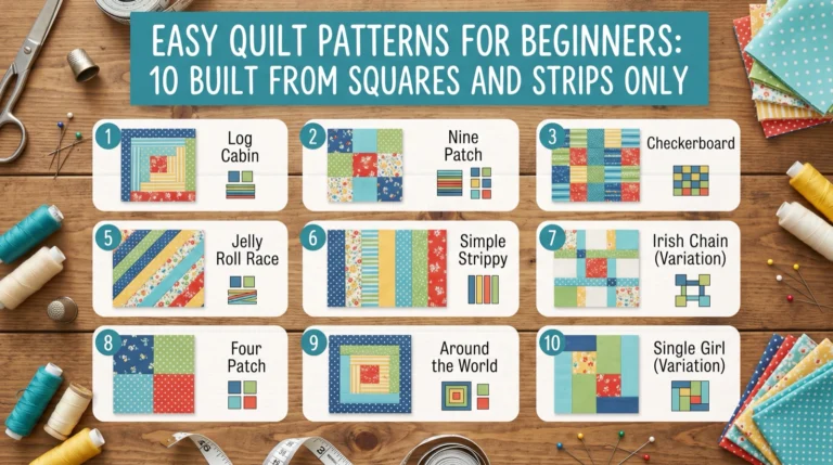Easy Quilt Patterns for Beginners: 10 Built From Squares and Strips Only